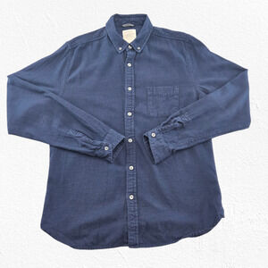 Life After Denim Blue Cotton Button Down Shirt Classic Casual Style Size Medium